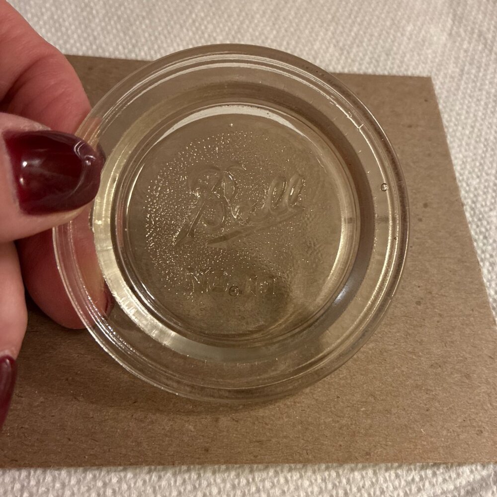 Ball Jar Mason Jar Lid Glass Inserts No 10 lot of 4 Vintage - Picture 7 of 7